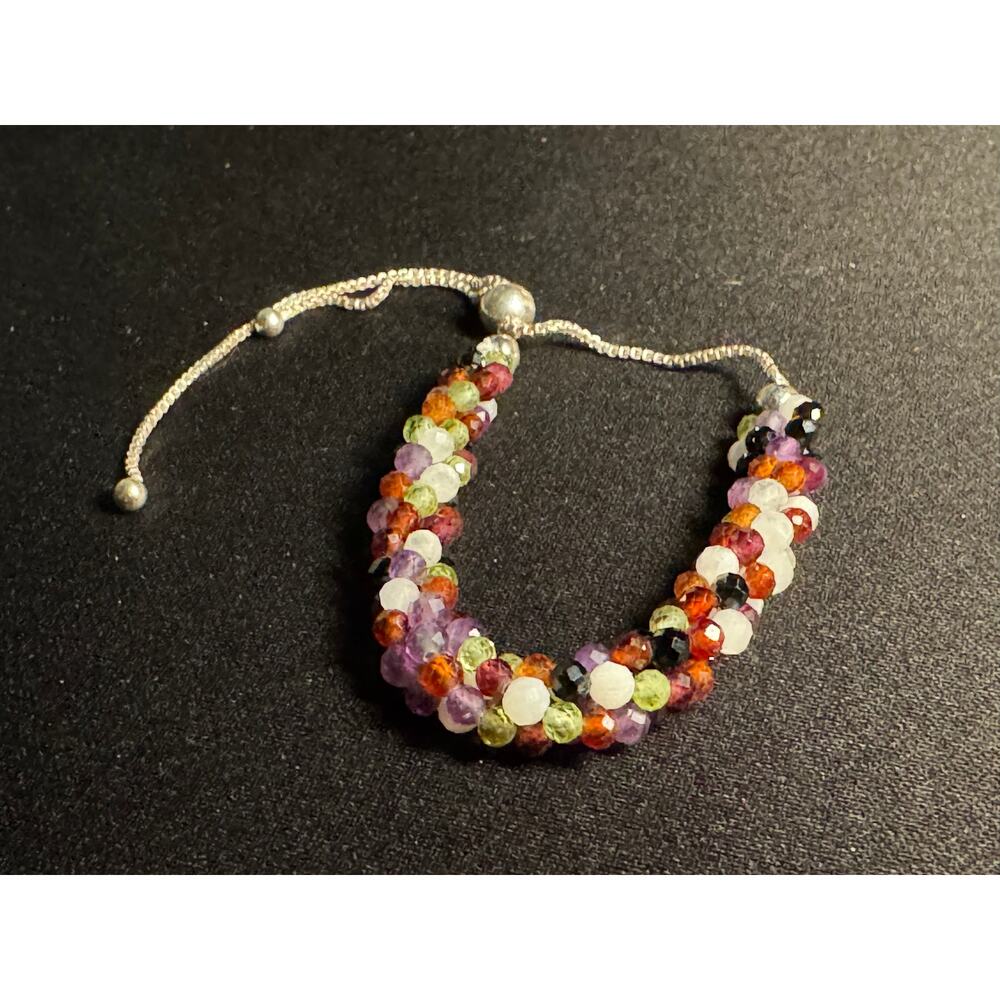 925 Sterling Crystal Bolo Bracelet